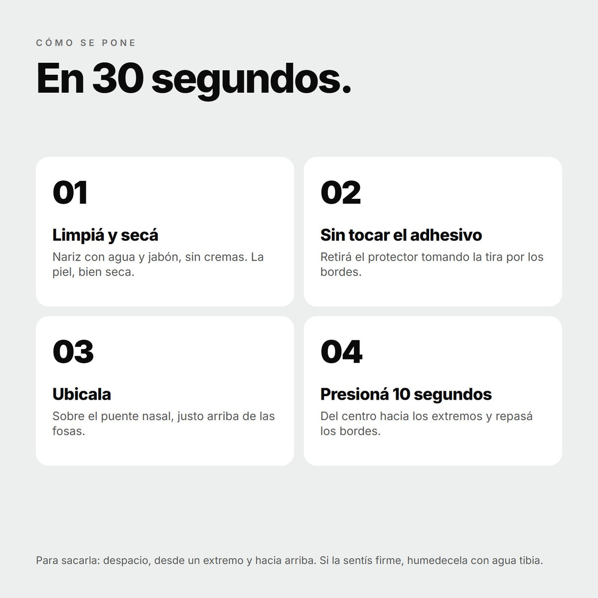 Cómo se pone una tira nasal BOU en 4 pasos