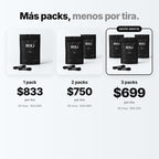 Precio por tira de las Tiras Nasales Deportivas BOU: 1 pack $833, 2 packs $750, 3 packs $699